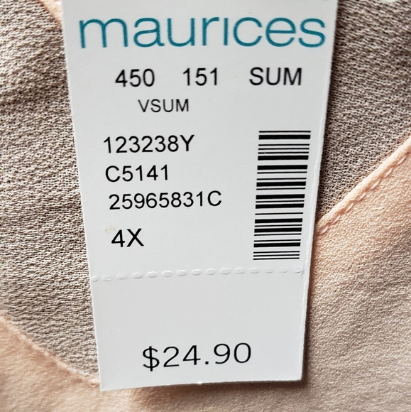 Maurices plus size 4x peach fancy tank top nwt - Picture 4 of 4